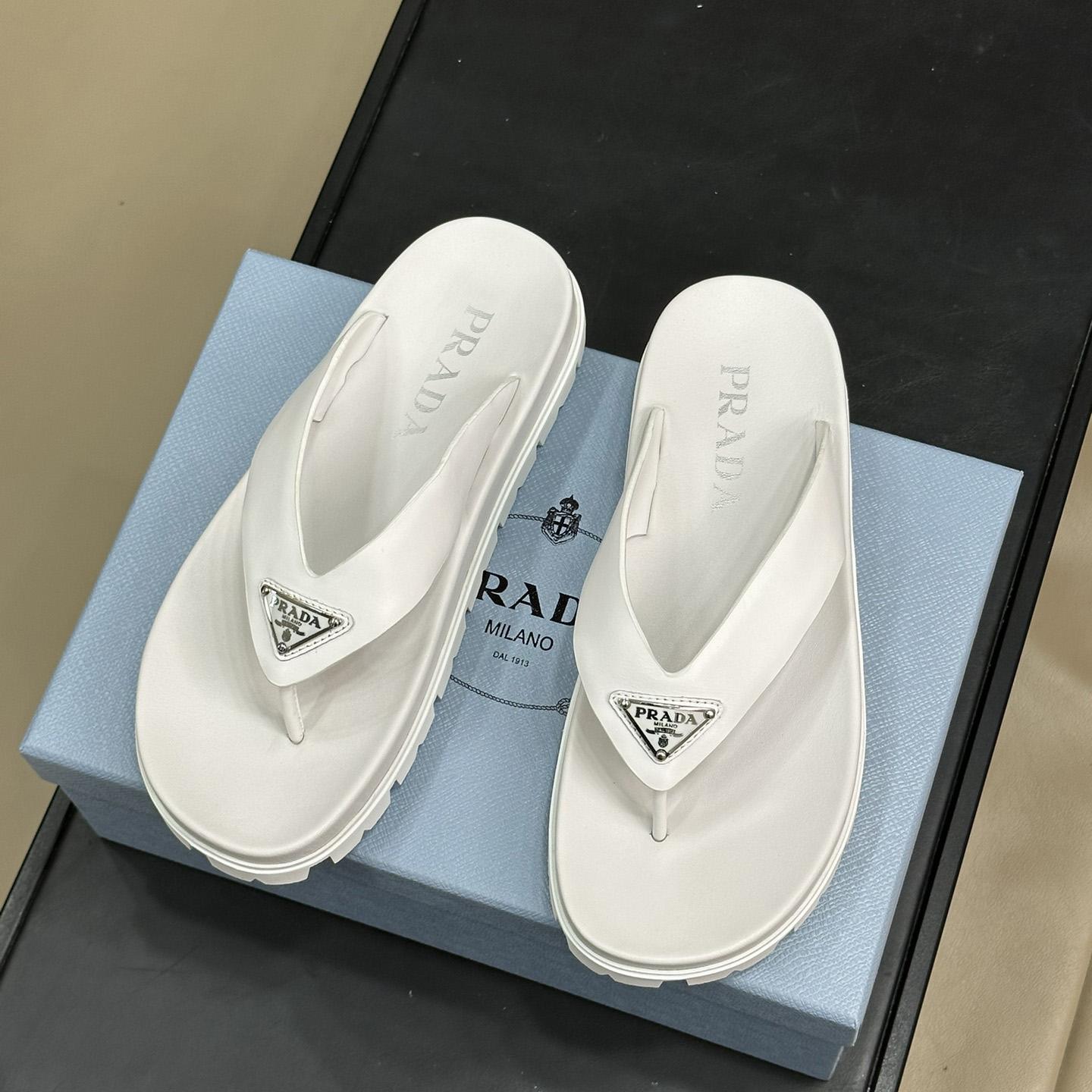 Prada Rubber Thong Sandals - FashionPlug