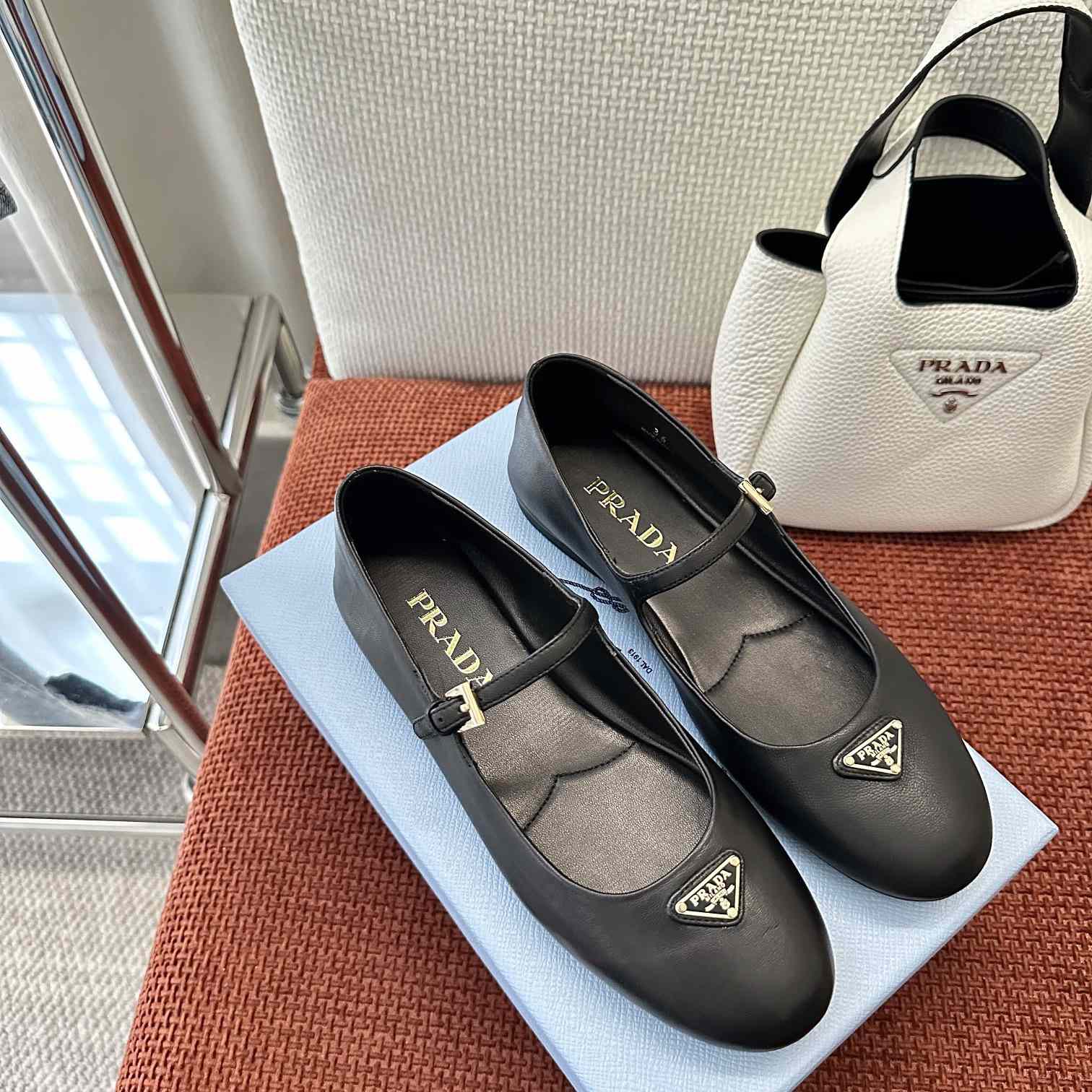 Prada Nappa Leather Ballerinas - FashionPlug