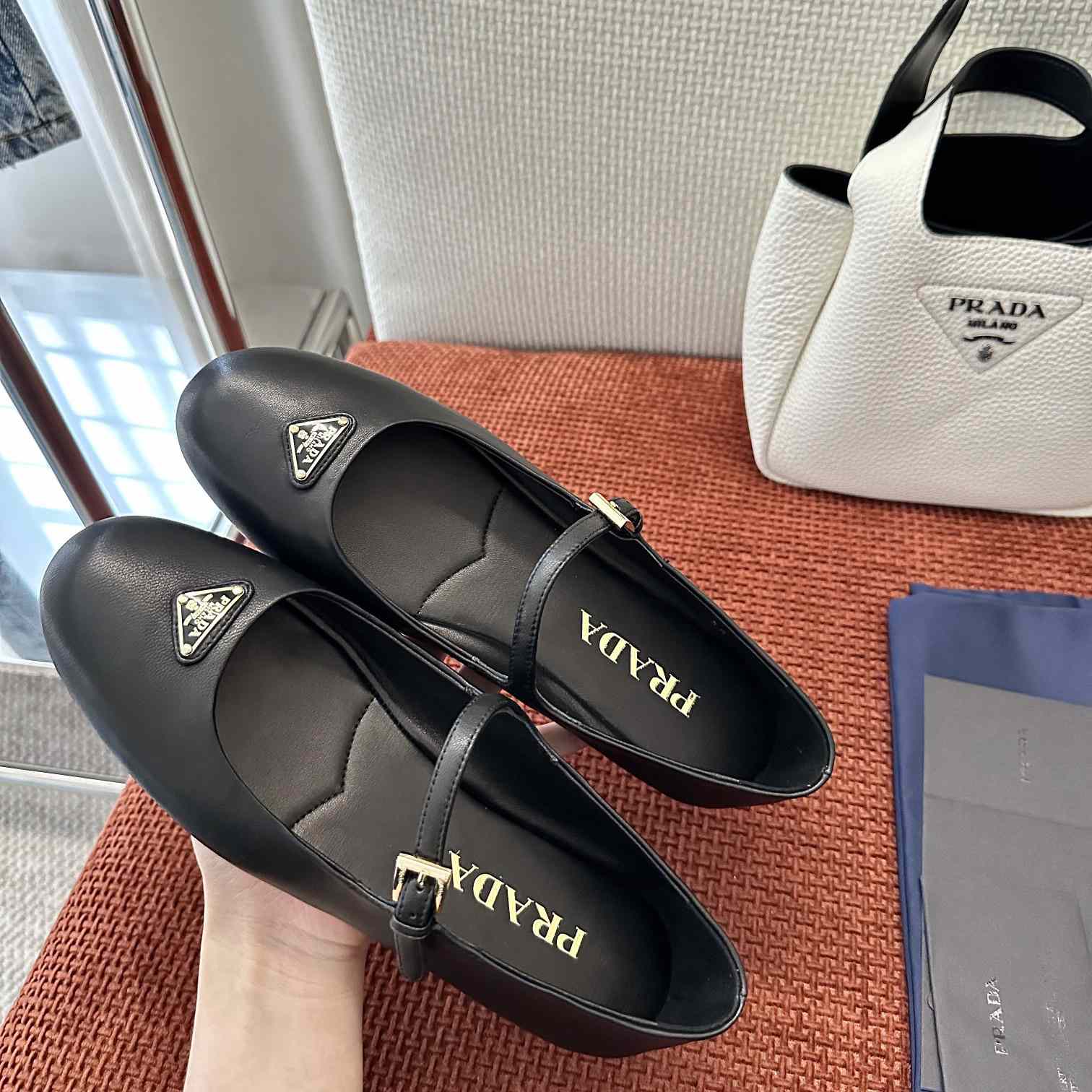 Prada Nappa Leather Ballerinas - FashionPlug