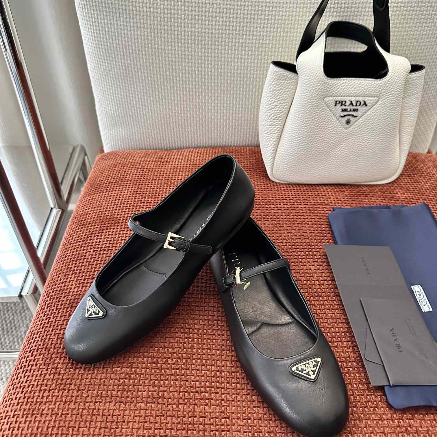 Prada Nappa Leather Ballerinas - FashionPlug
