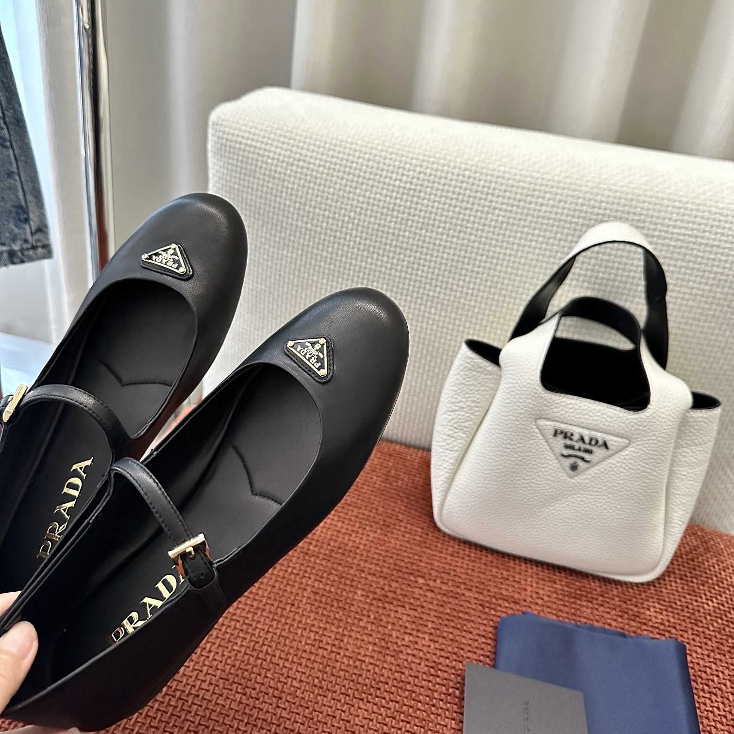 Prada Nappa Leather Ballerinas - FashionPlug