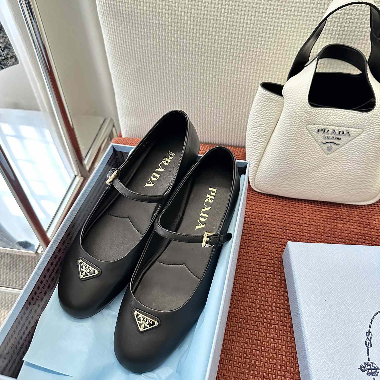 Prada Nappa Leather Ballerinas - FashionPlug