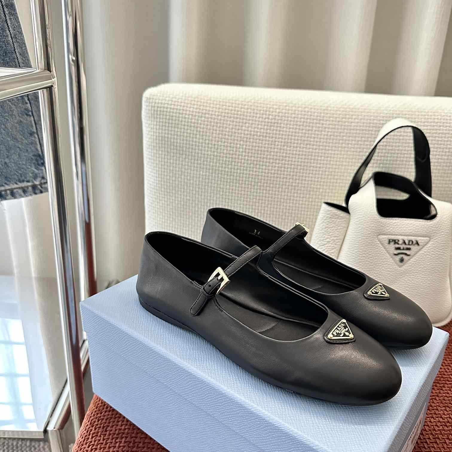 Prada Nappa Leather Ballerinas - FashionPlug