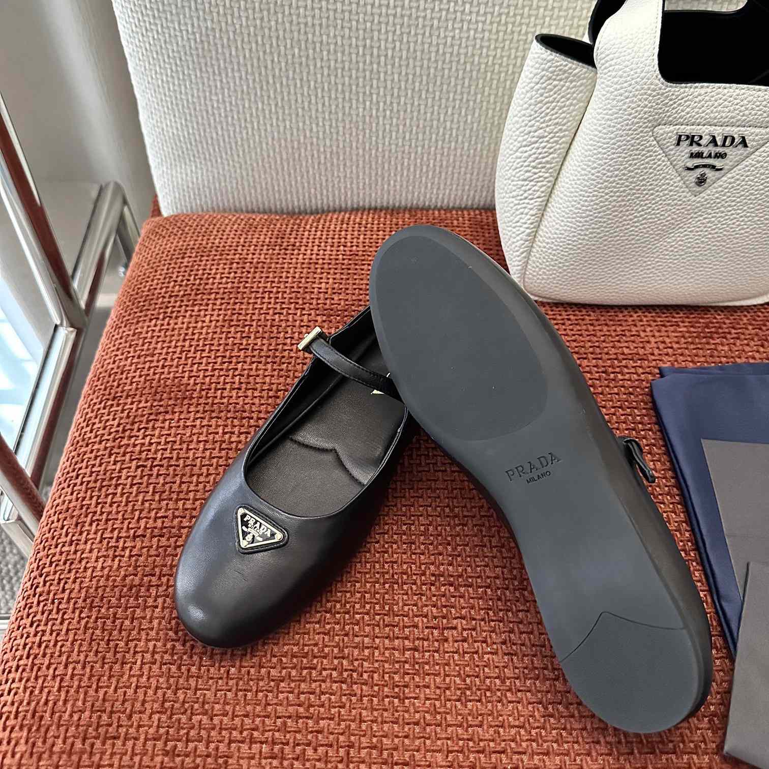 Prada Nappa Leather Ballerinas - FashionPlug