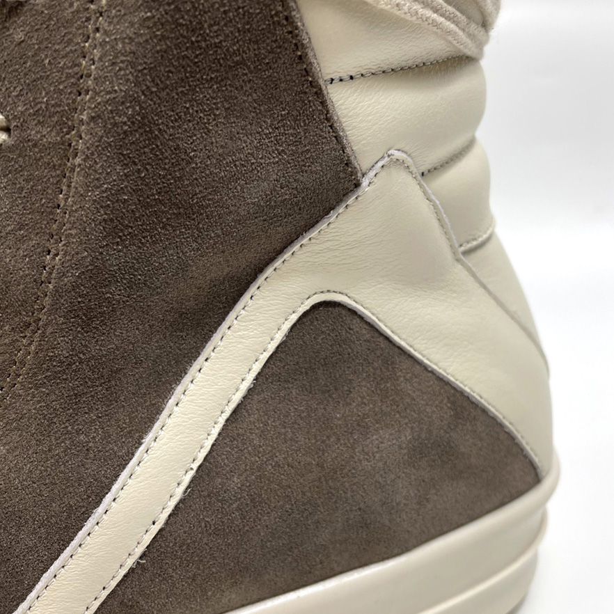 Rick Owens Geobasket Lace-up Suede High-top Trainers - FashionPlug