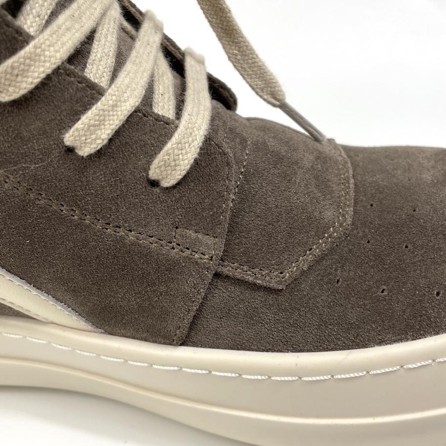 Rick Owens Geobasket Lace-up Suede High-top Trainers - FashionPlug