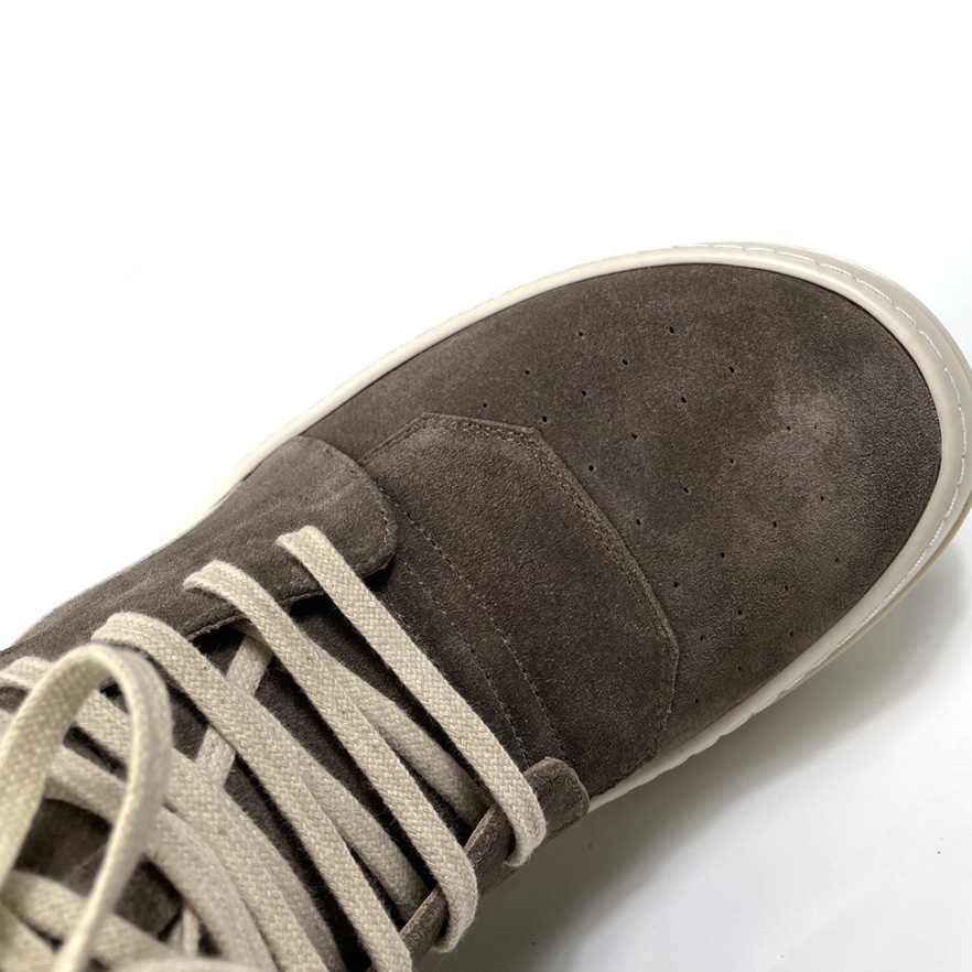 Rick Owens Geobasket Lace-up Suede High-top Trainers - FashionPlug