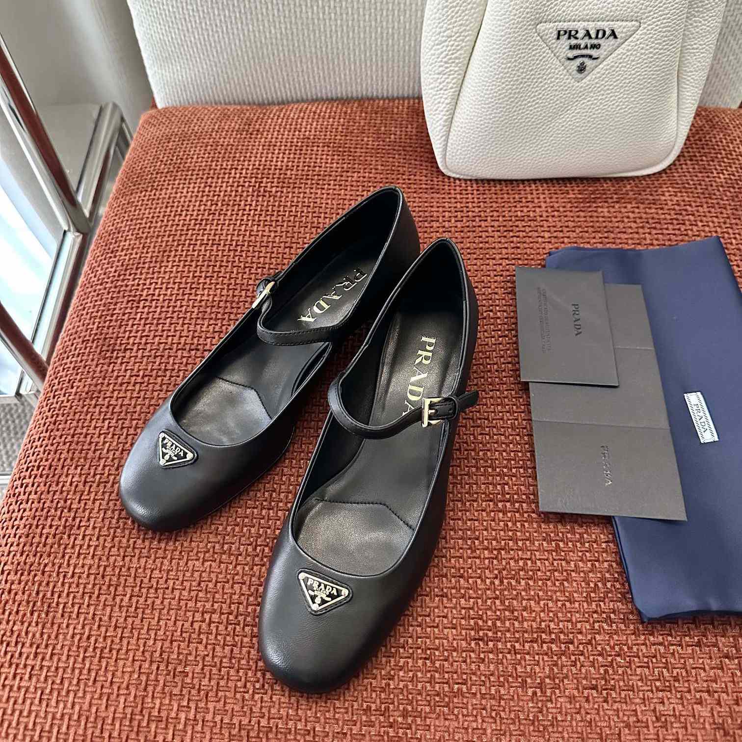 Prada Nappa Leather Mary Jane Pumps - FashionPlug