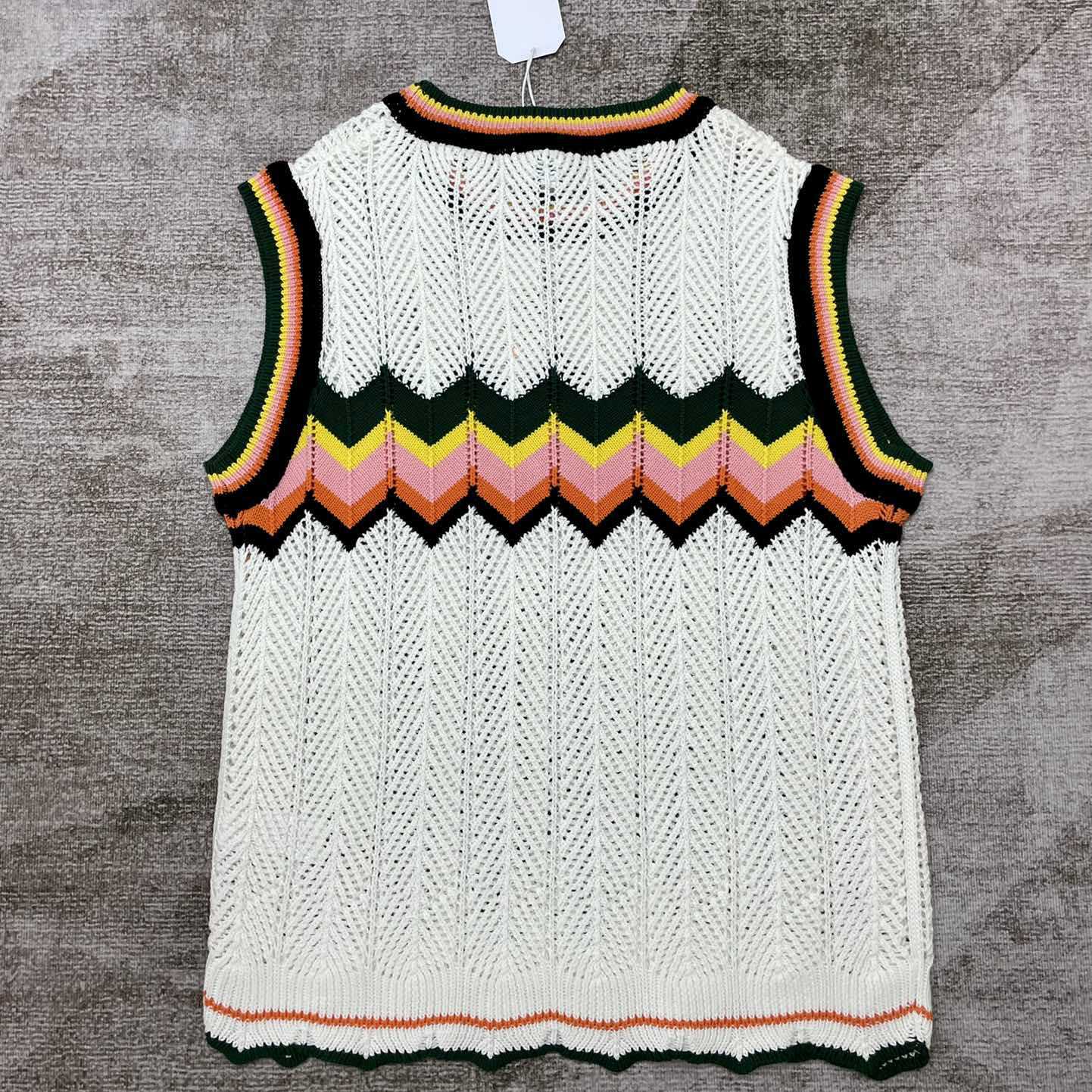 Casablanca Chevron Lace Vest   D0047 - FashionPlug