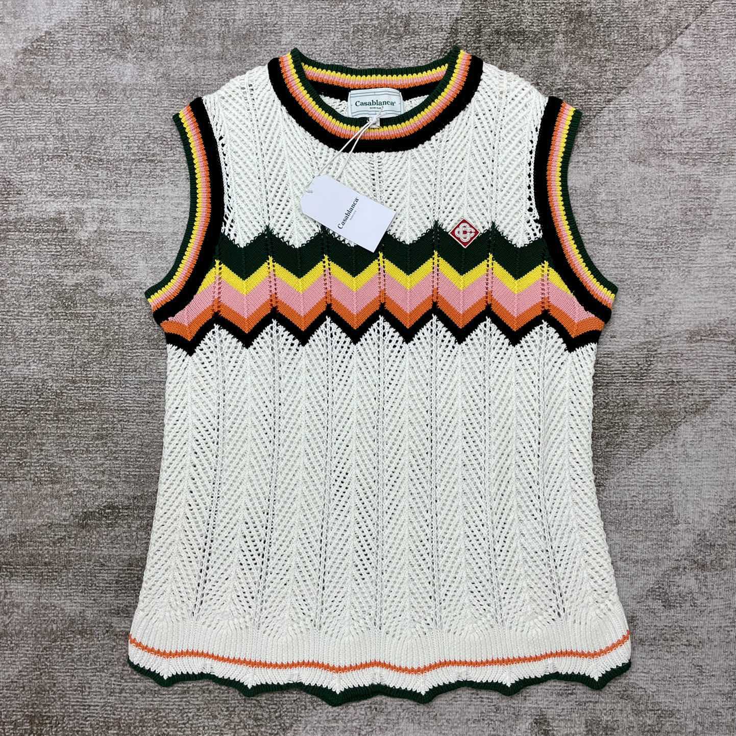 Casablanca Chevron Lace Vest   D0047 - FashionPlug