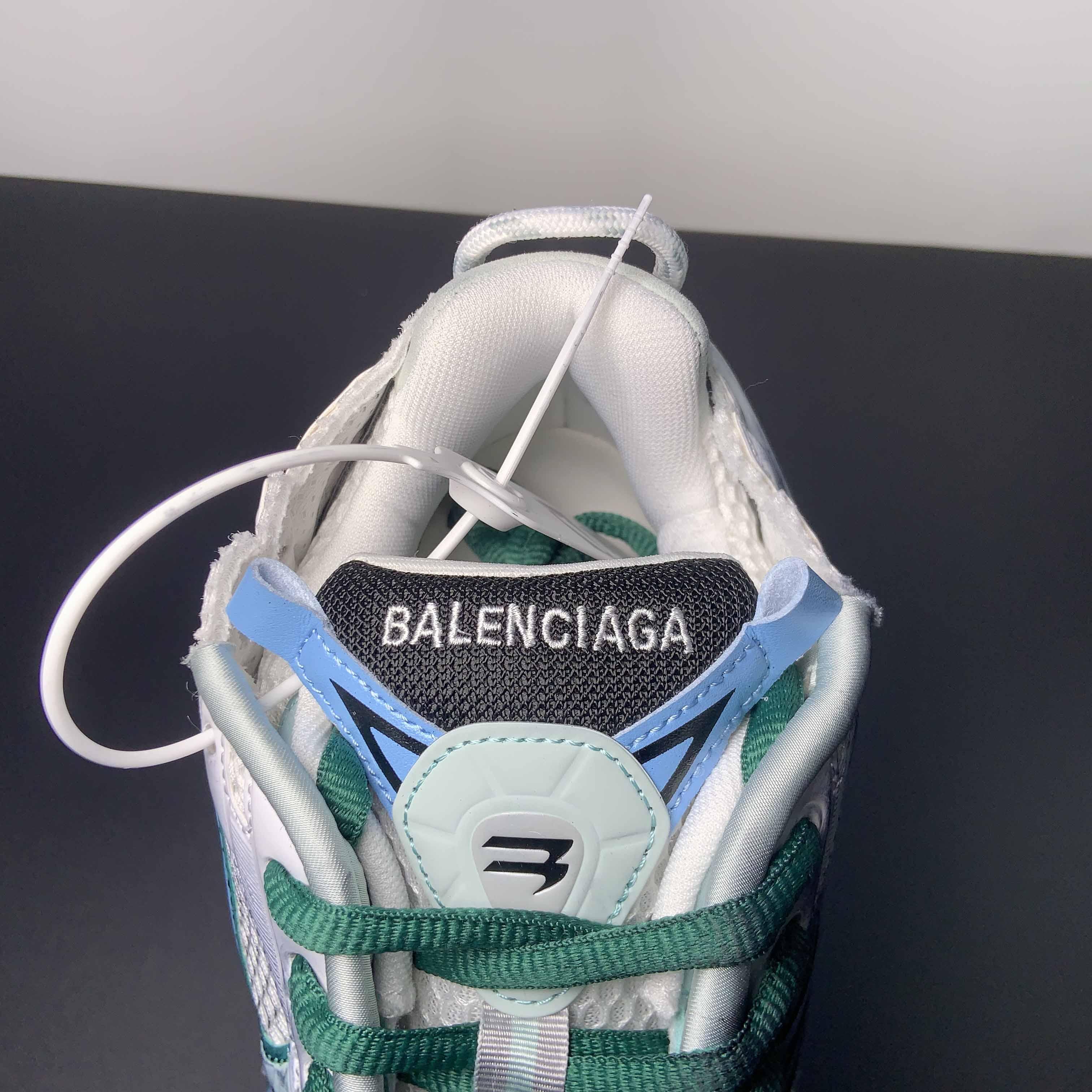 Balenciaga Runner Sneaker In White/Green And Blue - FashionPlug