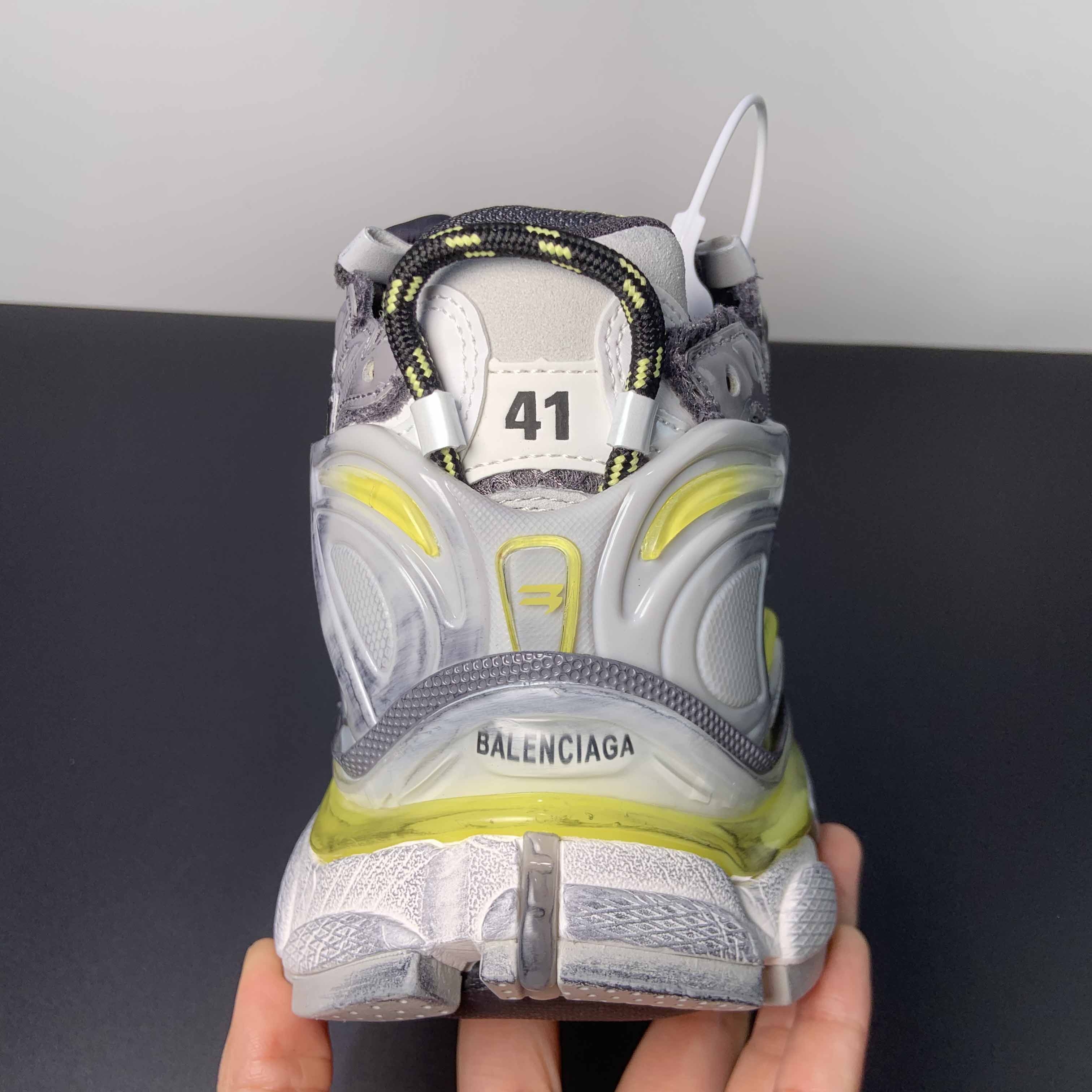 Balenciaga Runner Sneaker In Grey/Yellow And White - FashionPlug