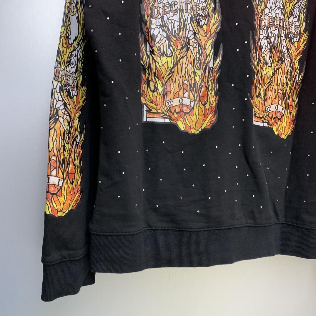 Who Decides War Flame Glass Hooded Sweatshirt - FashionPlug