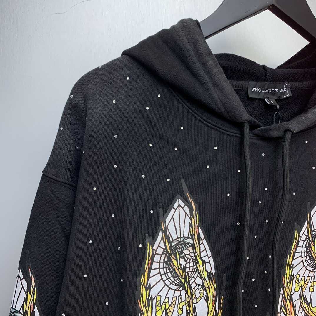 Who Decides War Flame Glass Hooded Sweatshirt - FashionPlug