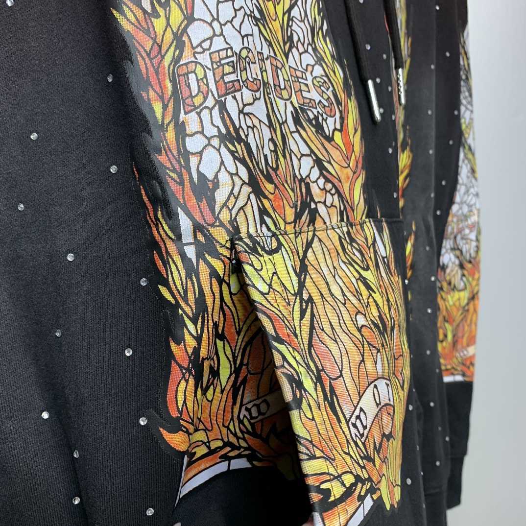 Who Decides War Flame Glass Hooded Sweatshirt - FashionPlug