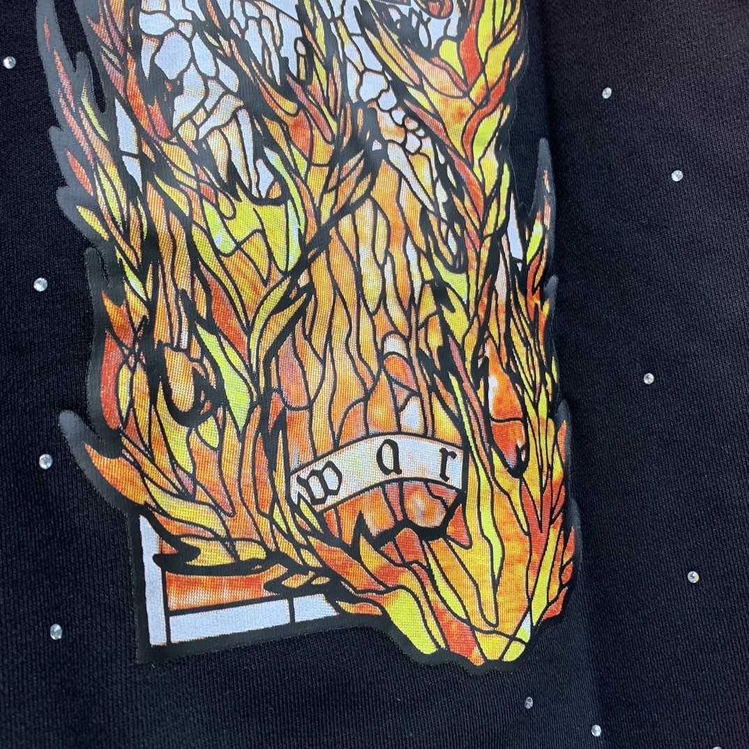 Who Decides War Flame Glass Hooded Sweatshirt - FashionPlug