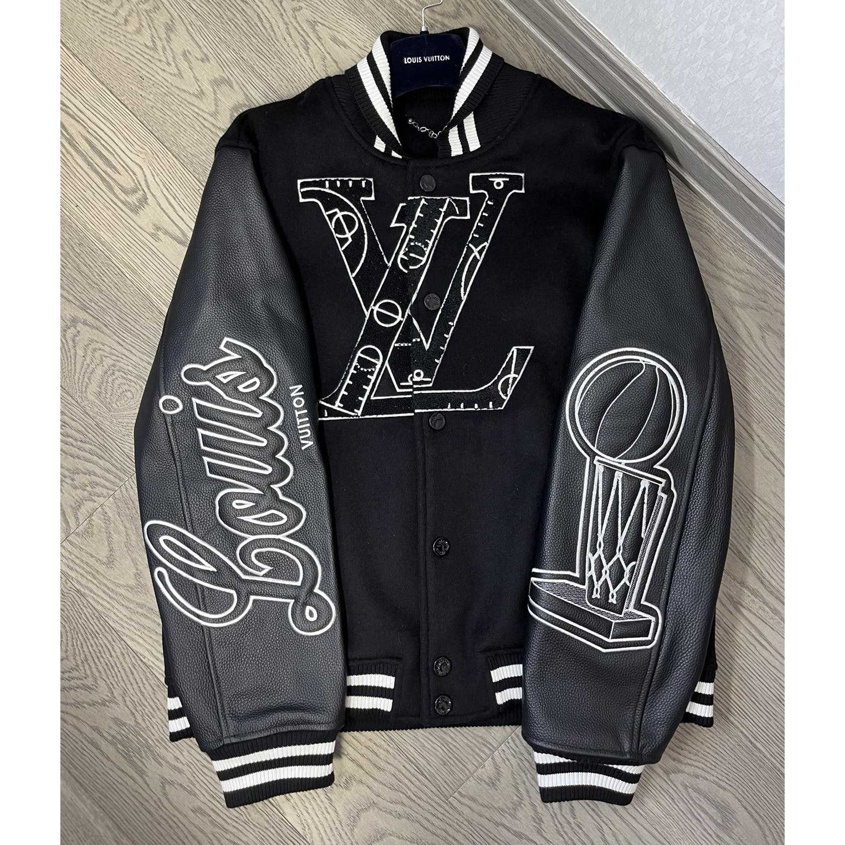 Louis Vuitton x NBA Leather Basketball Jacket - FashionPlug