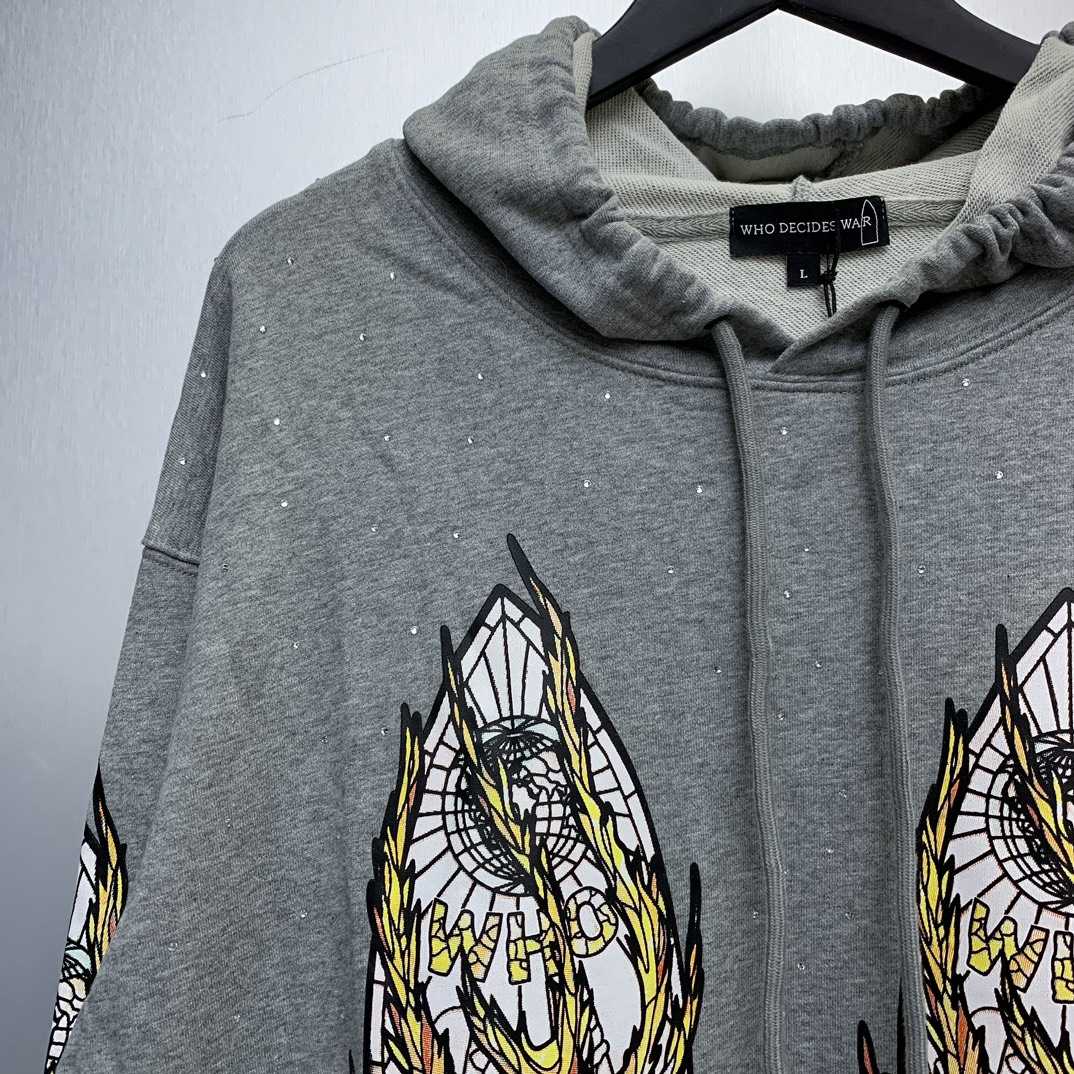 Who Decides War Flame Glass Hooded Sweatshirt - FashionPlug