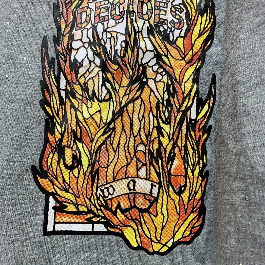 Who Decides War Flame Glass Hooded Sweatshirt - FashionPlug