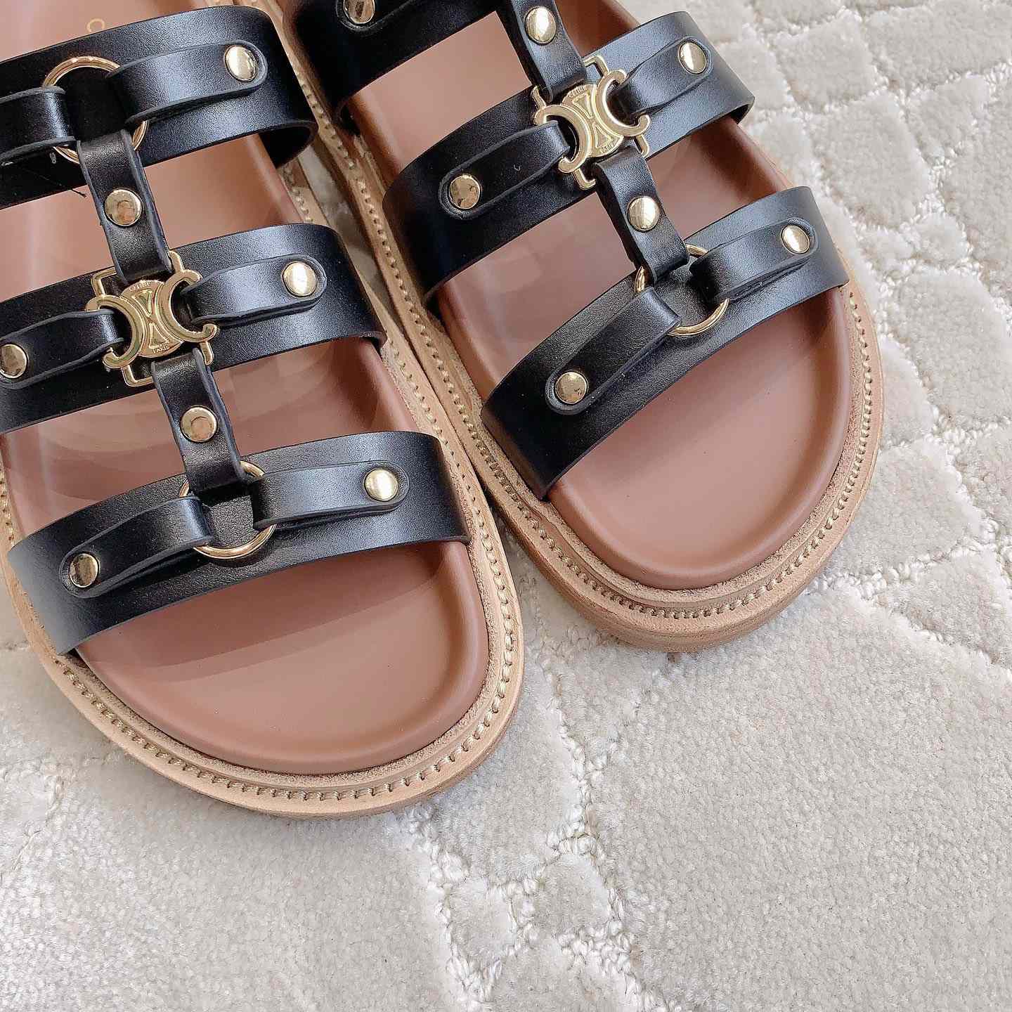 Celine Tippi Slide In Calfskin - FashionPlug