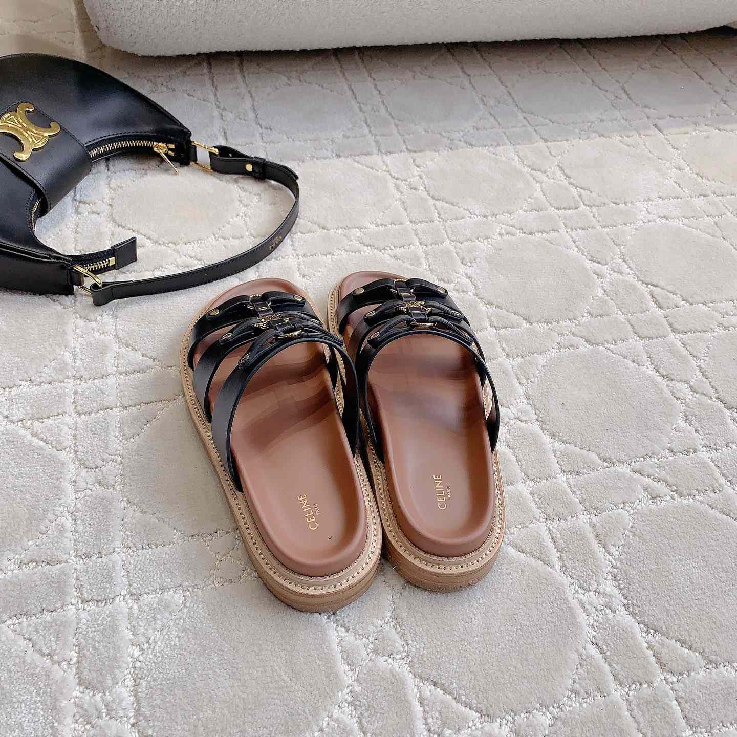 Celine Tippi Slide In Calfskin - FashionPlug