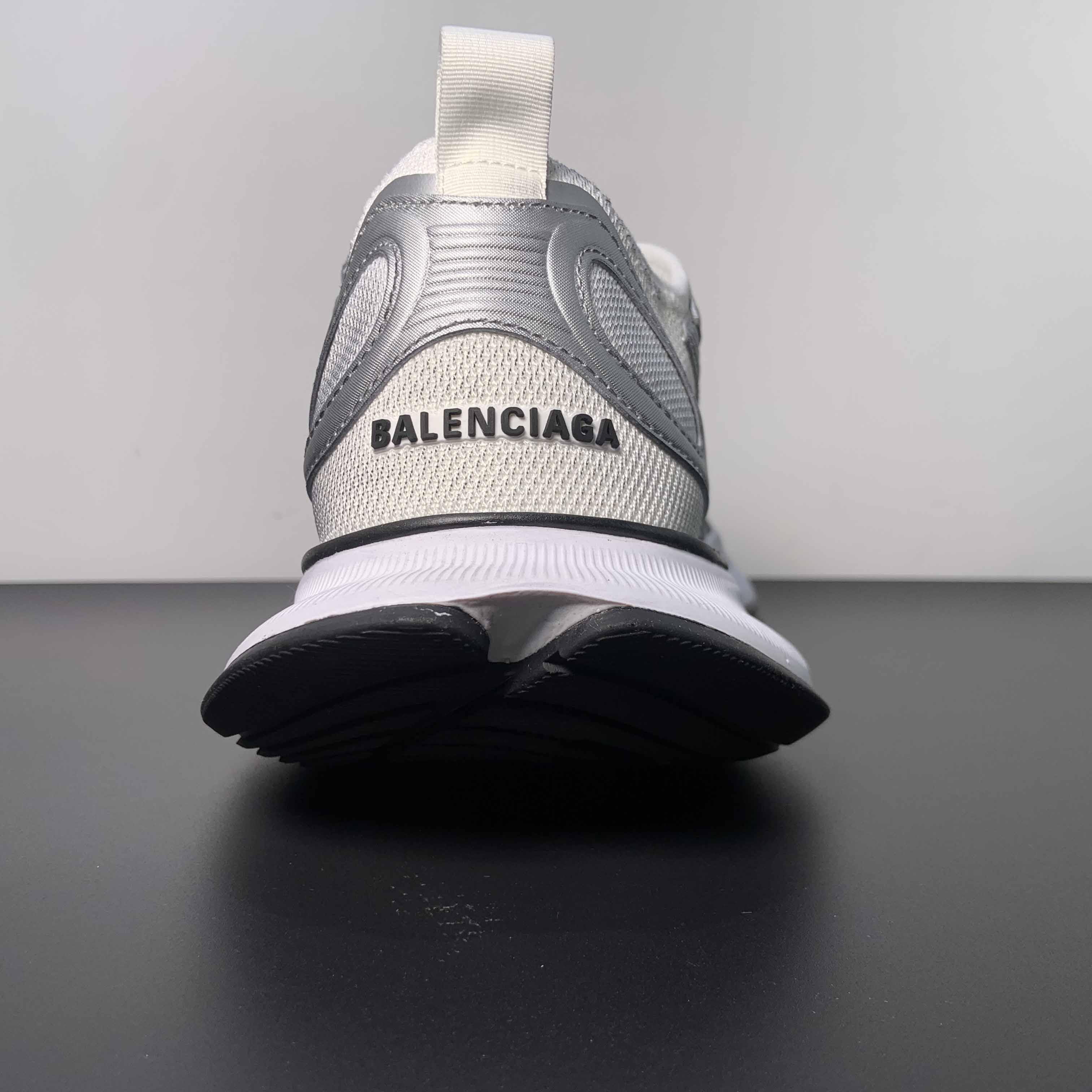 Balenciaga Circuit Sneaker In White And Silver  - FashionPlug