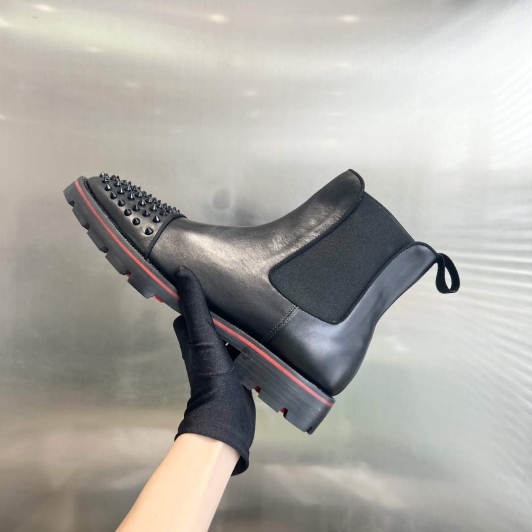 Christian Louboutin Melon Spikes Boots - FashionPlug