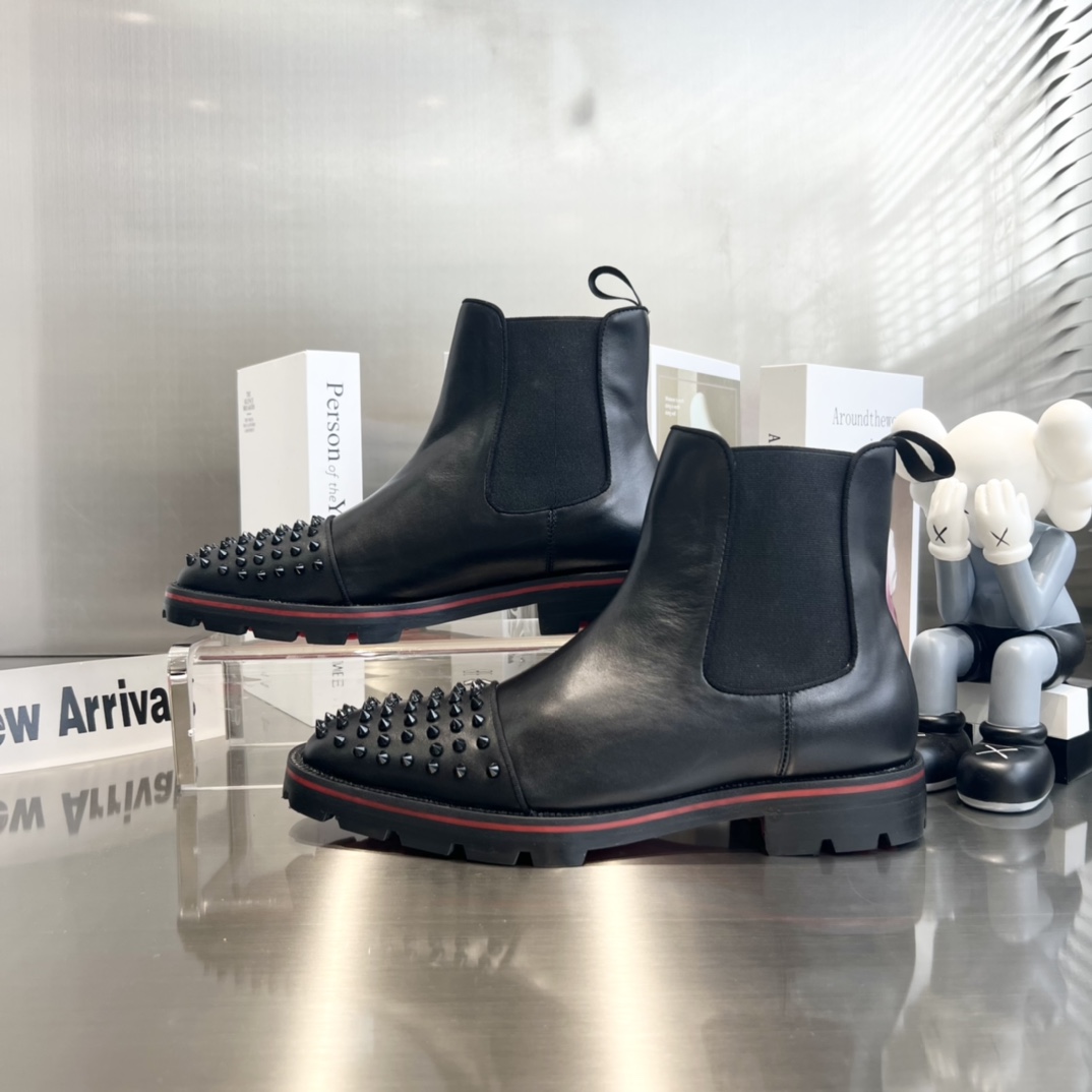 Christian Louboutin Melon Spikes Boots - FashionPlug