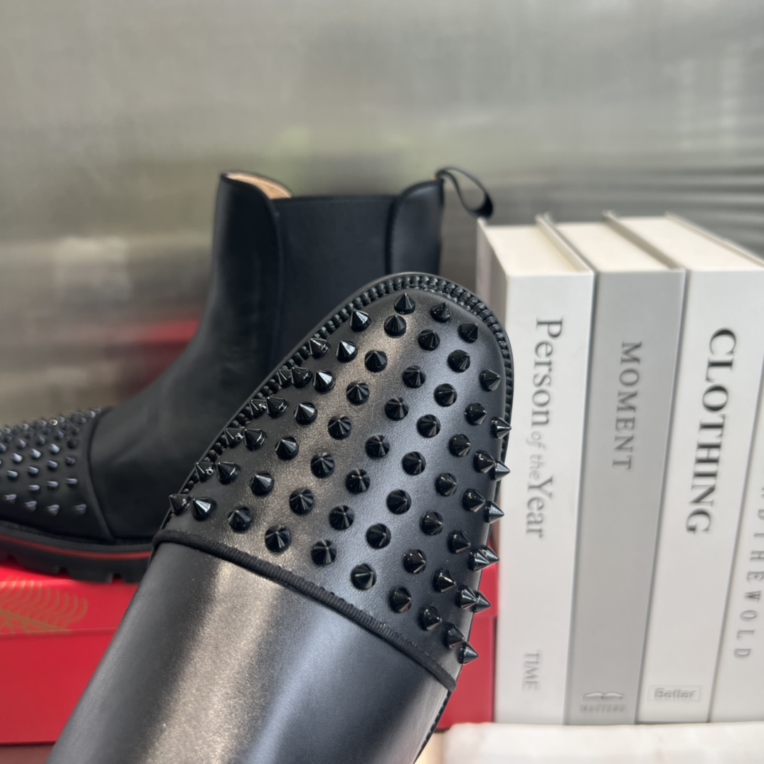 Christian Louboutin Melon Spikes Boots - FashionPlug