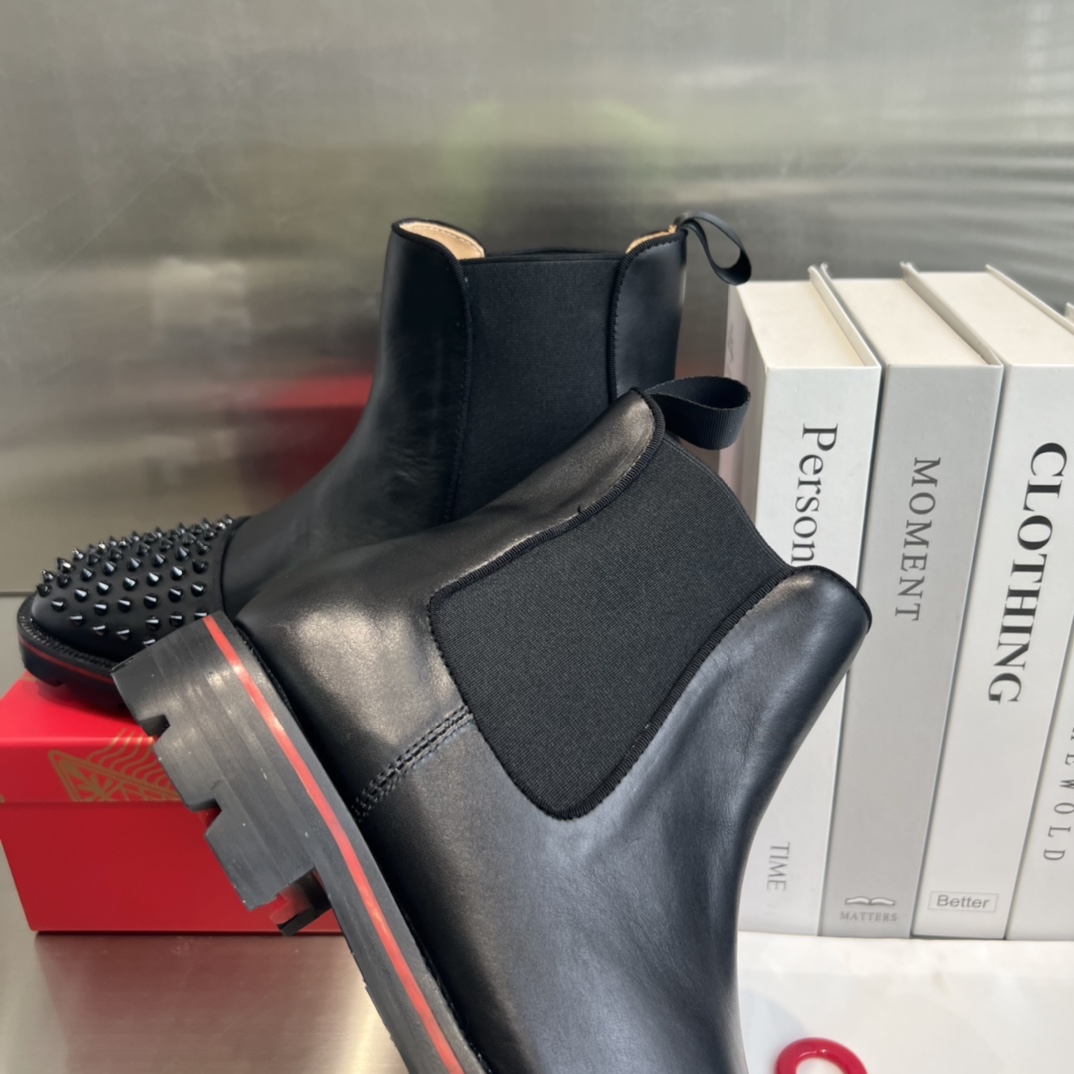 Christian Louboutin Melon Spikes Boots - FashionPlug
