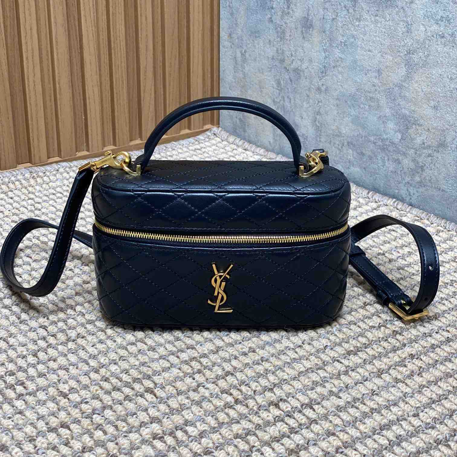 Saint Laurent Gaby Vanity Bag In Lambskin - FashionPlug