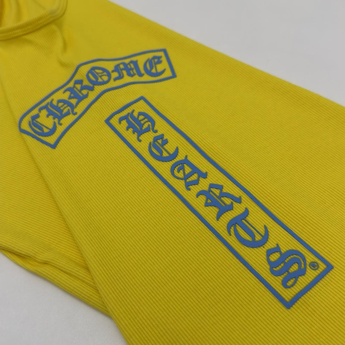 Chrome Hearts Yellow Vertical Logo Tank Top - FashionPlug
