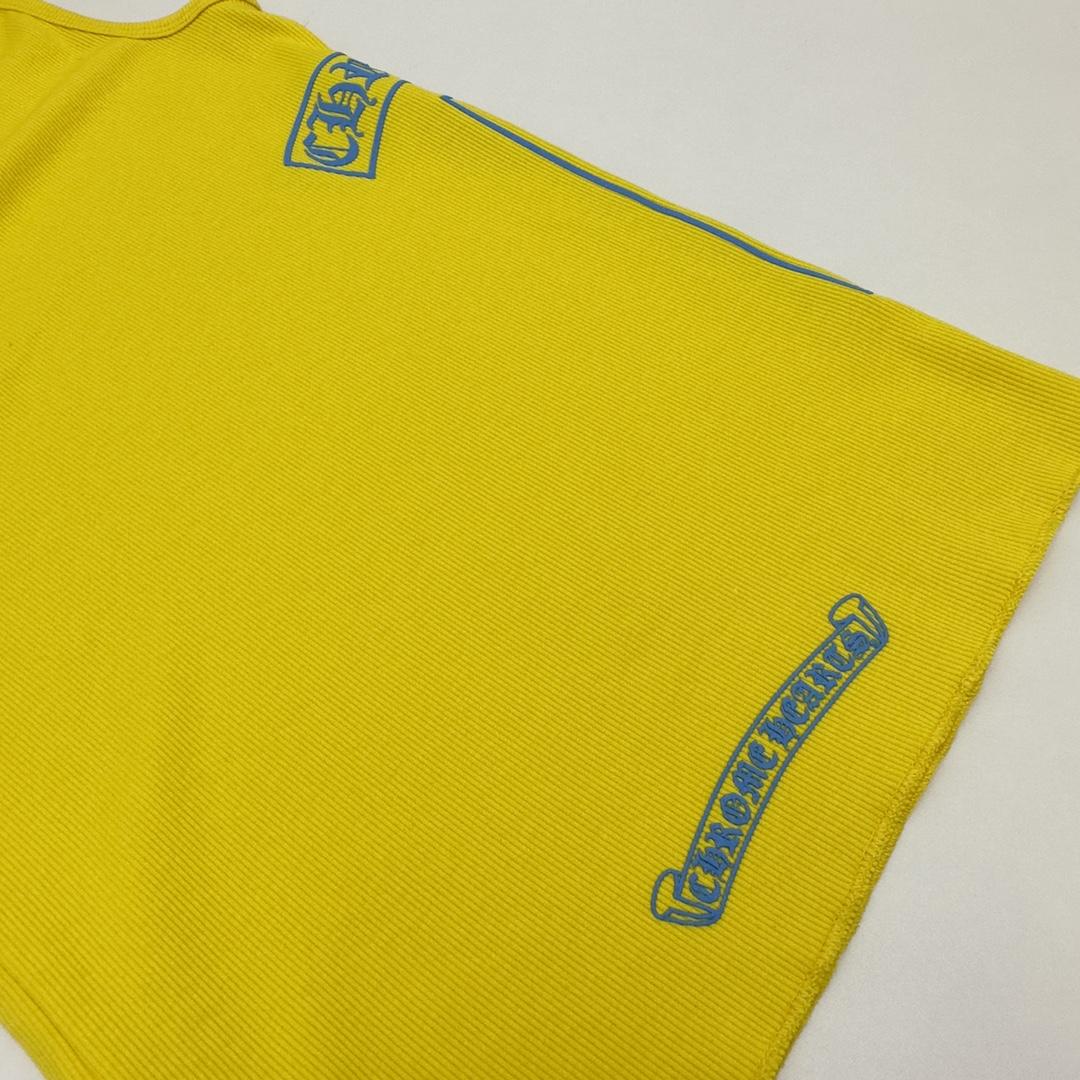 Chrome Hearts Yellow Vertical Logo Tank Top - FashionPlug