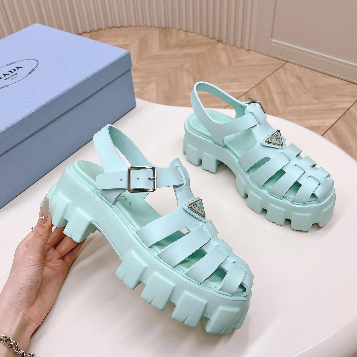 Prada Rubber Monolith Sandals - FashionPlug