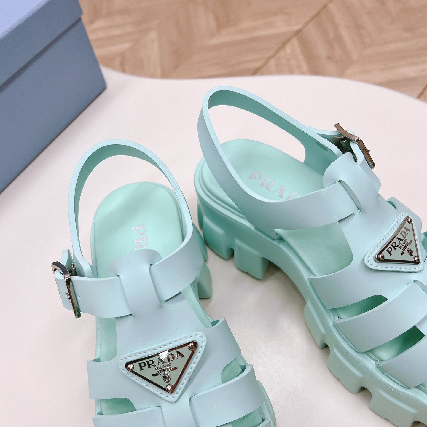 Prada Rubber Monolith Sandals - FashionPlug
