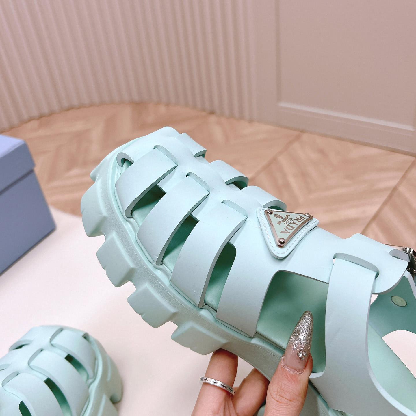 Prada Rubber Monolith Sandals - FashionPlug