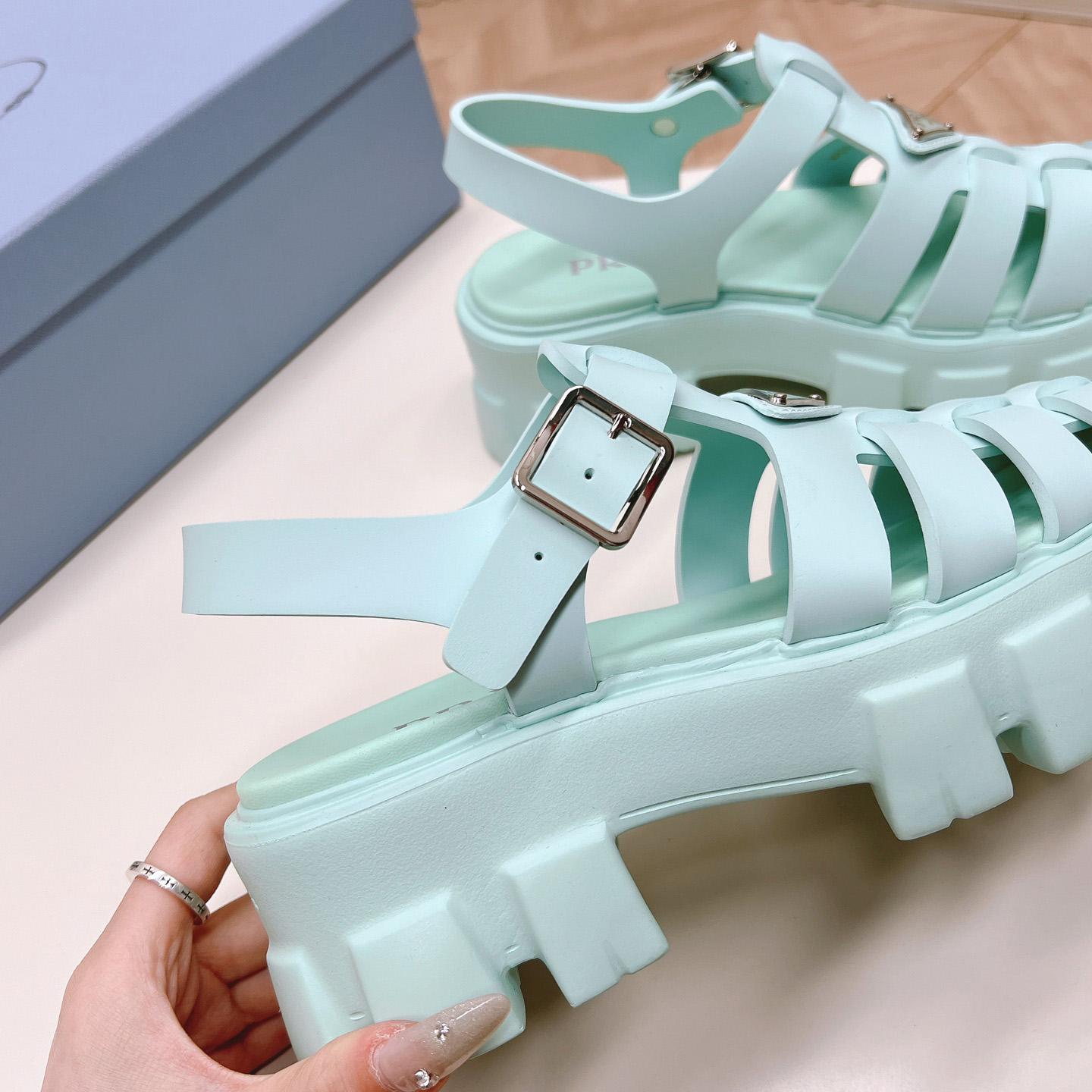 Prada Rubber Monolith Sandals - FashionPlug