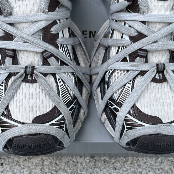 Balenciaga 3XL Extreme Lace Sneaker In Brown/ Grey And Beige - FashionPlug