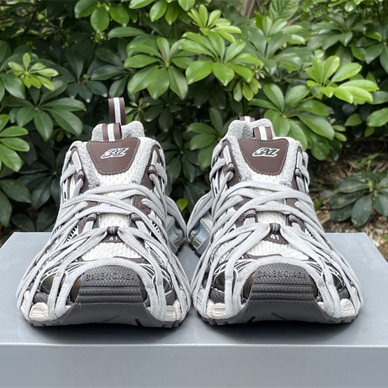 Balenciaga 3XL Extreme Lace Sneaker In Brown/ Grey And Beige - FashionPlug