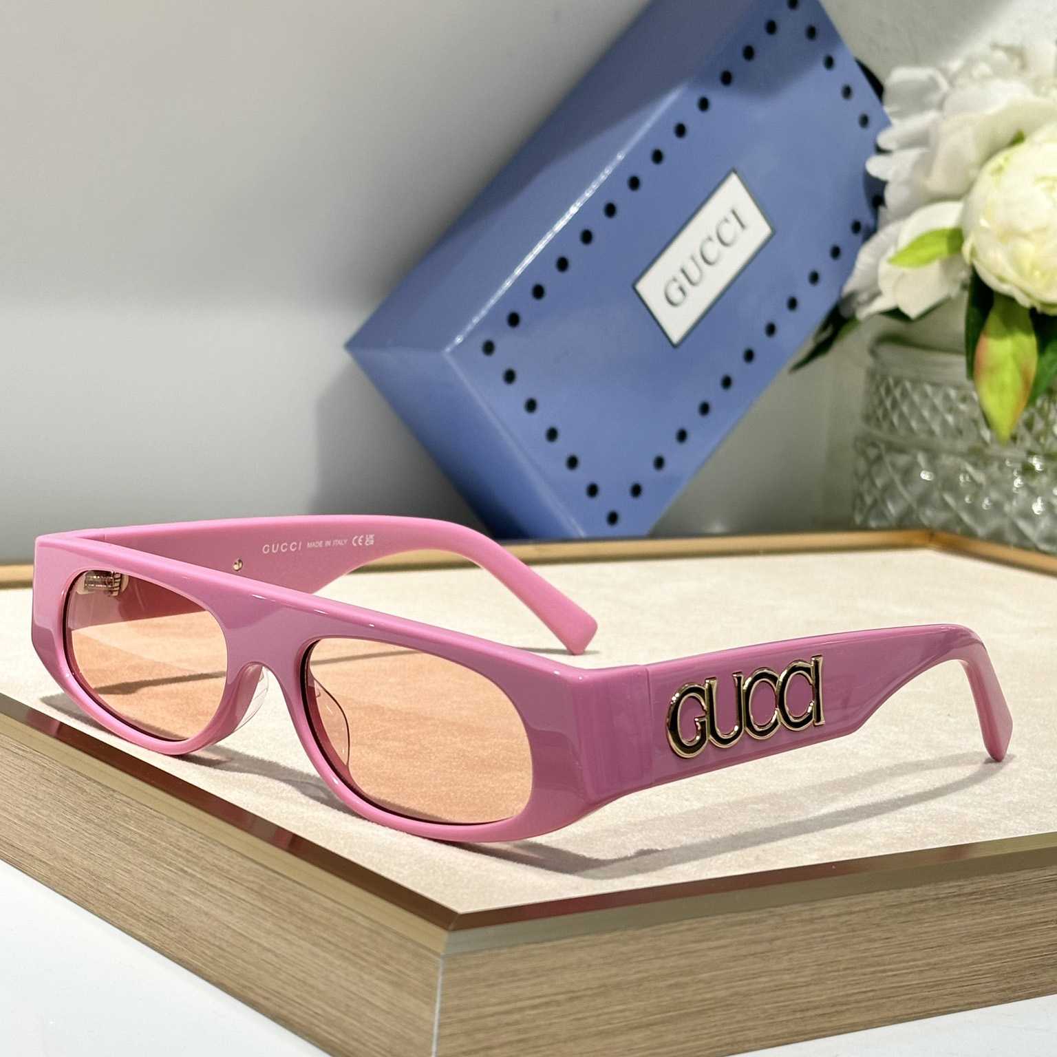 Gucci Geometric Shaped Frame Sunglasses   GG1771S - FashionPlug