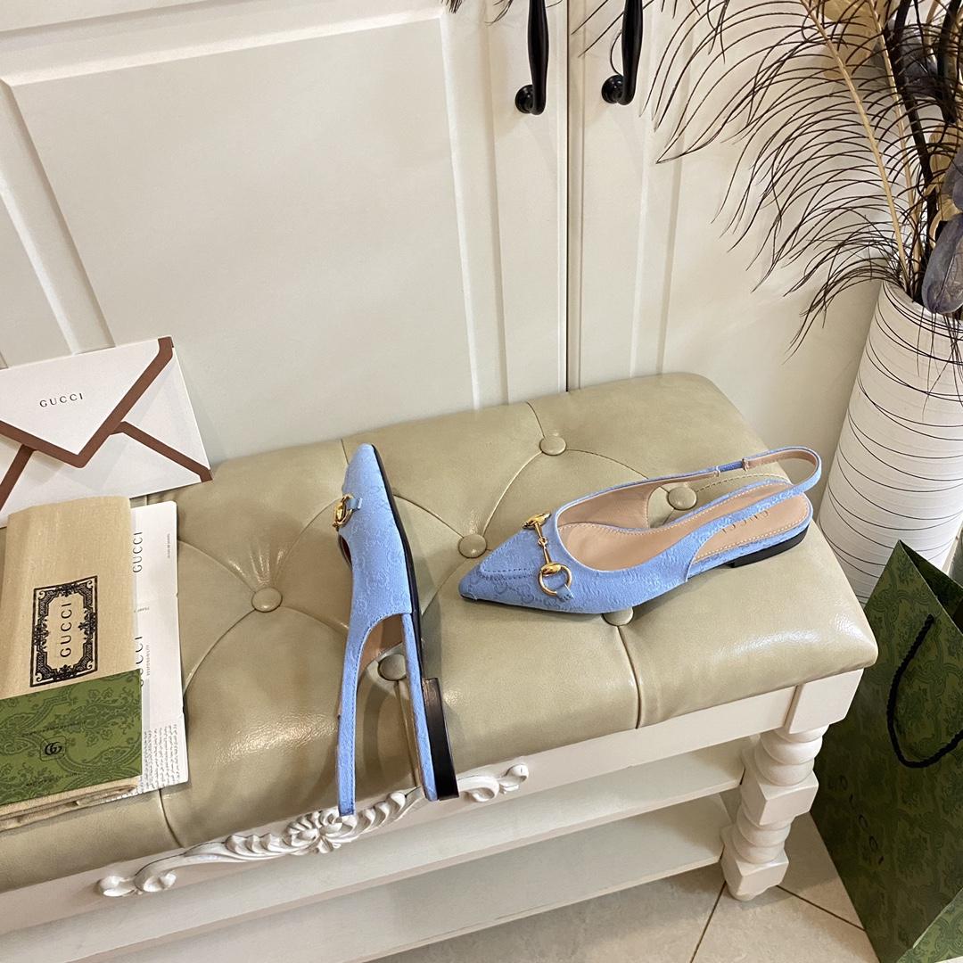 Gucci Women's Horsebit Slingback Ballet Flat - FashionPlug