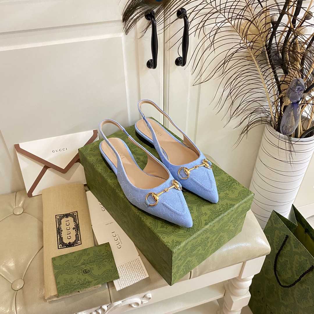 Gucci Women's Horsebit Slingback Ballet Flat - FashionPlug