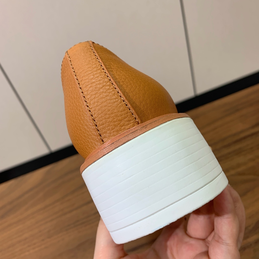 Prada Logo Leather Loafers  - FashionPlug