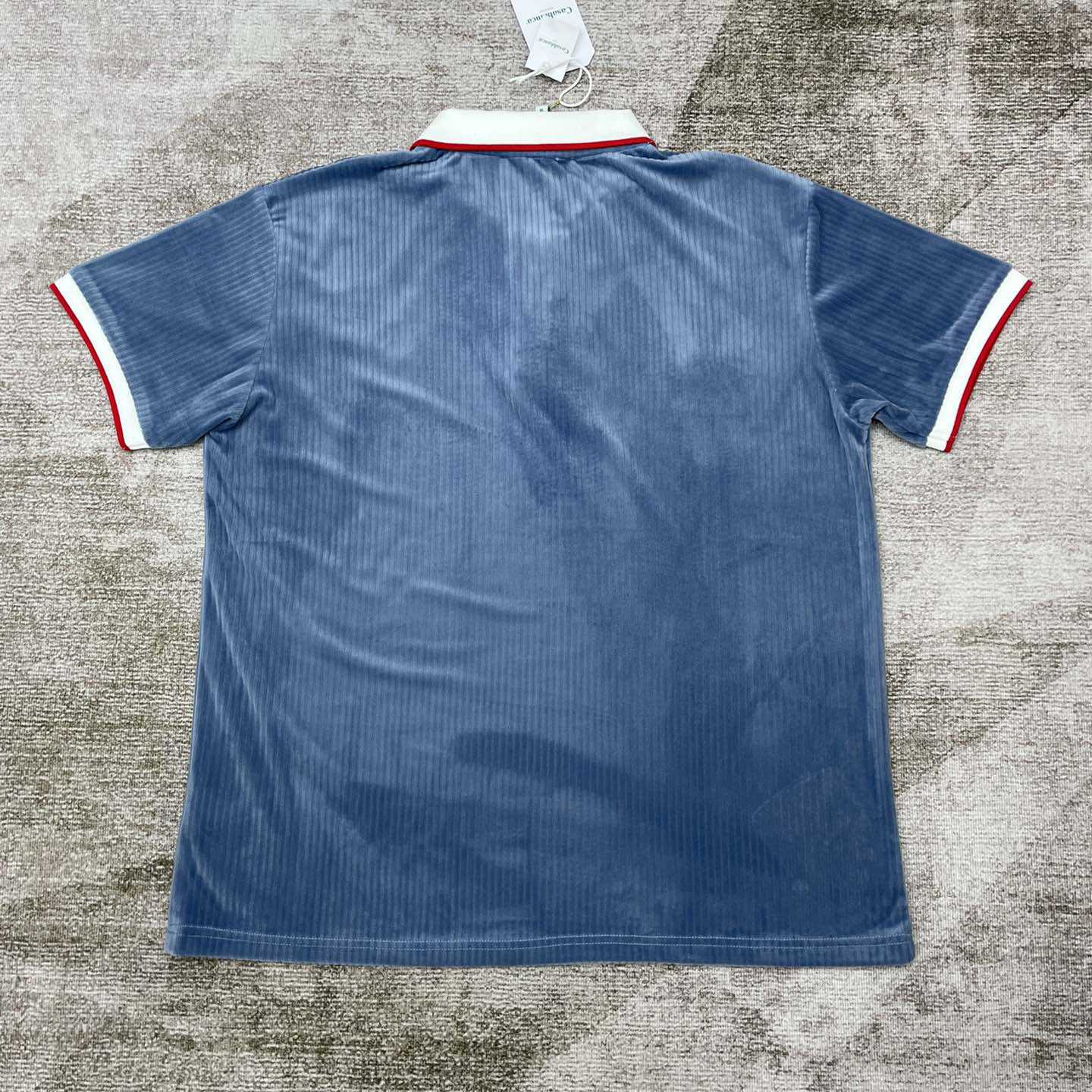 Casablanca Ribbed Velvet Polo Shirt    c877 - FashionPlug