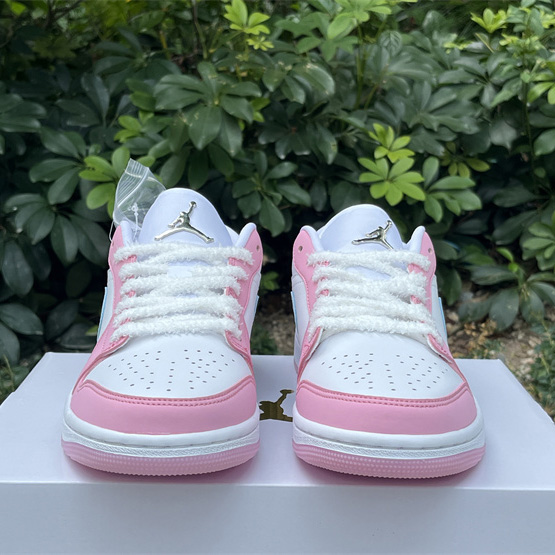 Jordan Air Jordan 1 LOW “White/Pink Foam/Glacier Blue  Sneaker    HM3706-141 - FashionPlug