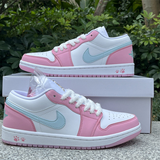Jordan Air Jordan 1 LOW “White/Pink Foam/Glacier Blue  Sneaker    HM3706-141 - FashionPlug
