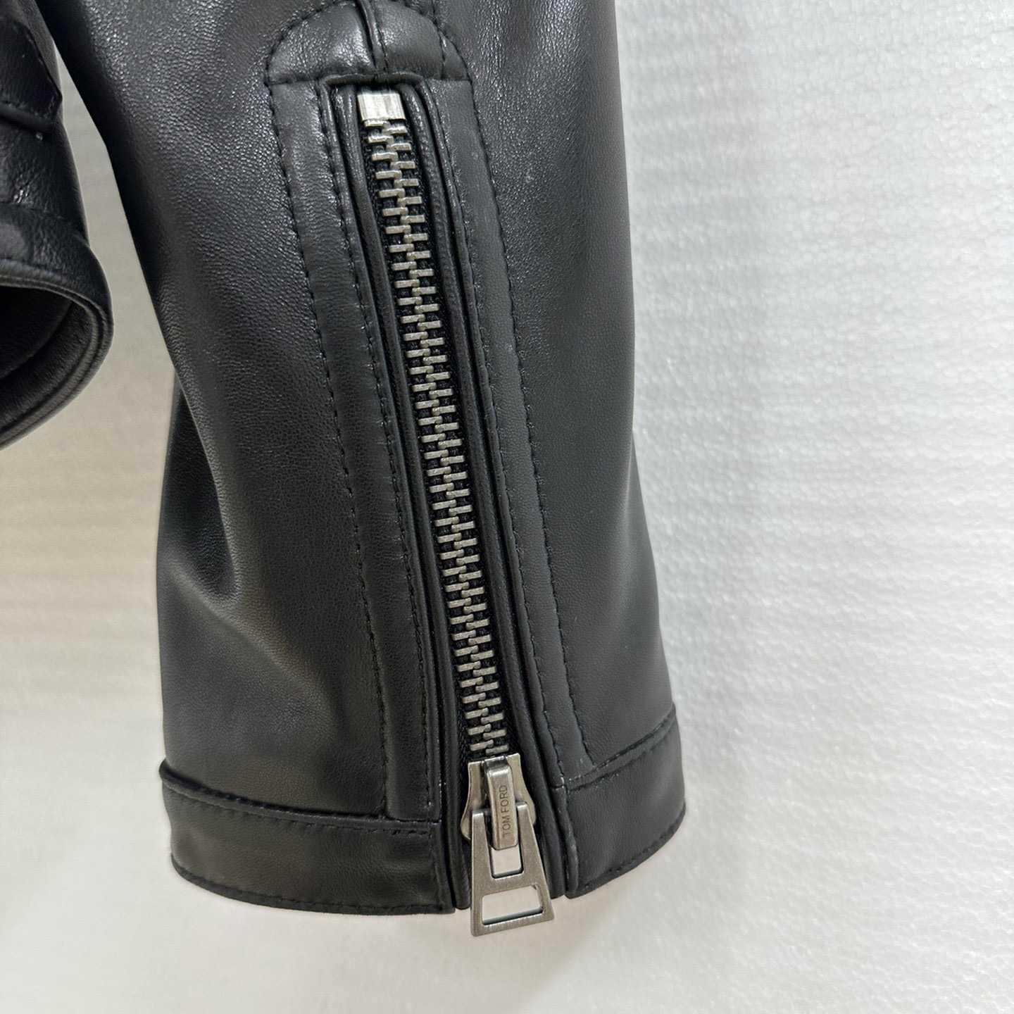 Tom Ford Grain Leather Zip Biker - FashionPlug