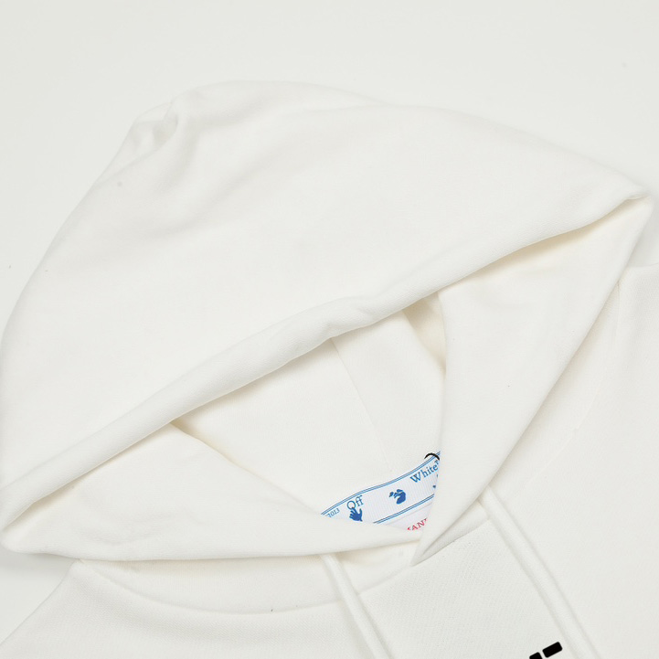 Off-White Spray Painting Over Hoodie - FashionPlug