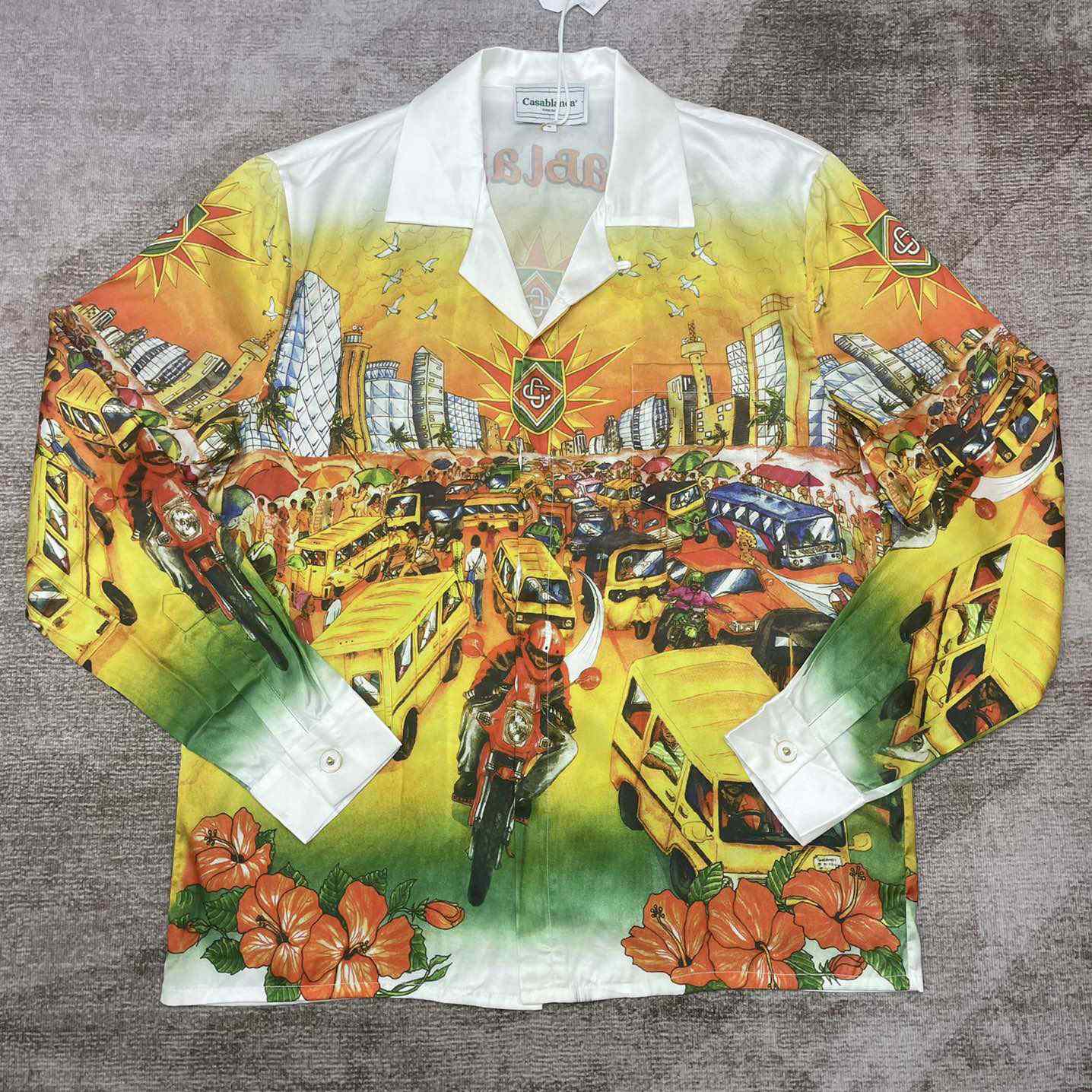 Casablanca Traffic Silk Shirt   CA3473 - FashionPlug