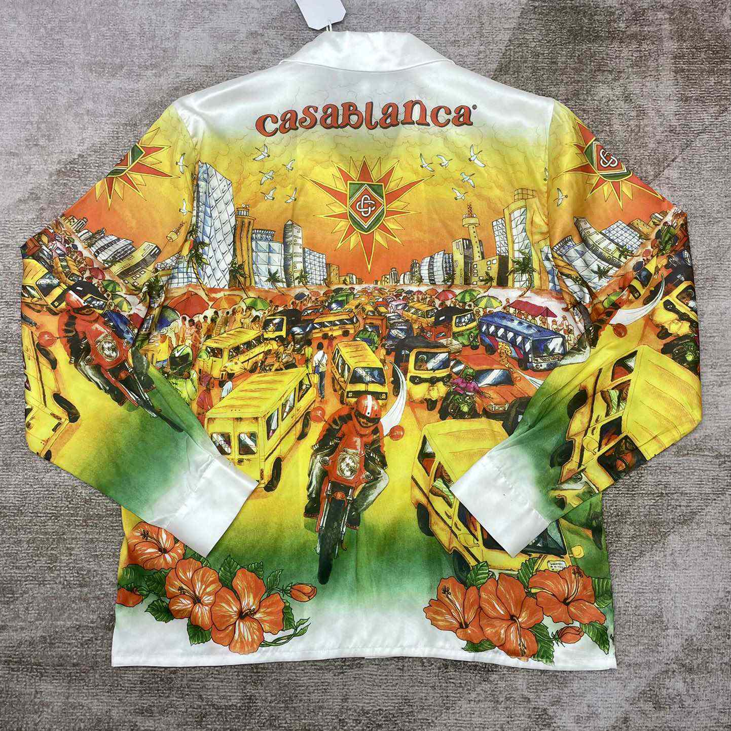 Casablanca Traffic Silk Shirt   CA3473 - FashionPlug